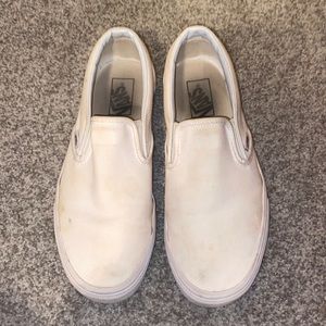 White Slip-On Vans
